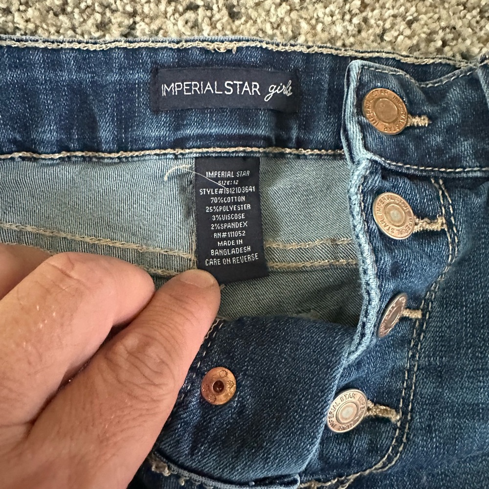 Imperial Star Kids Denim Jeans with Button Detail size 12